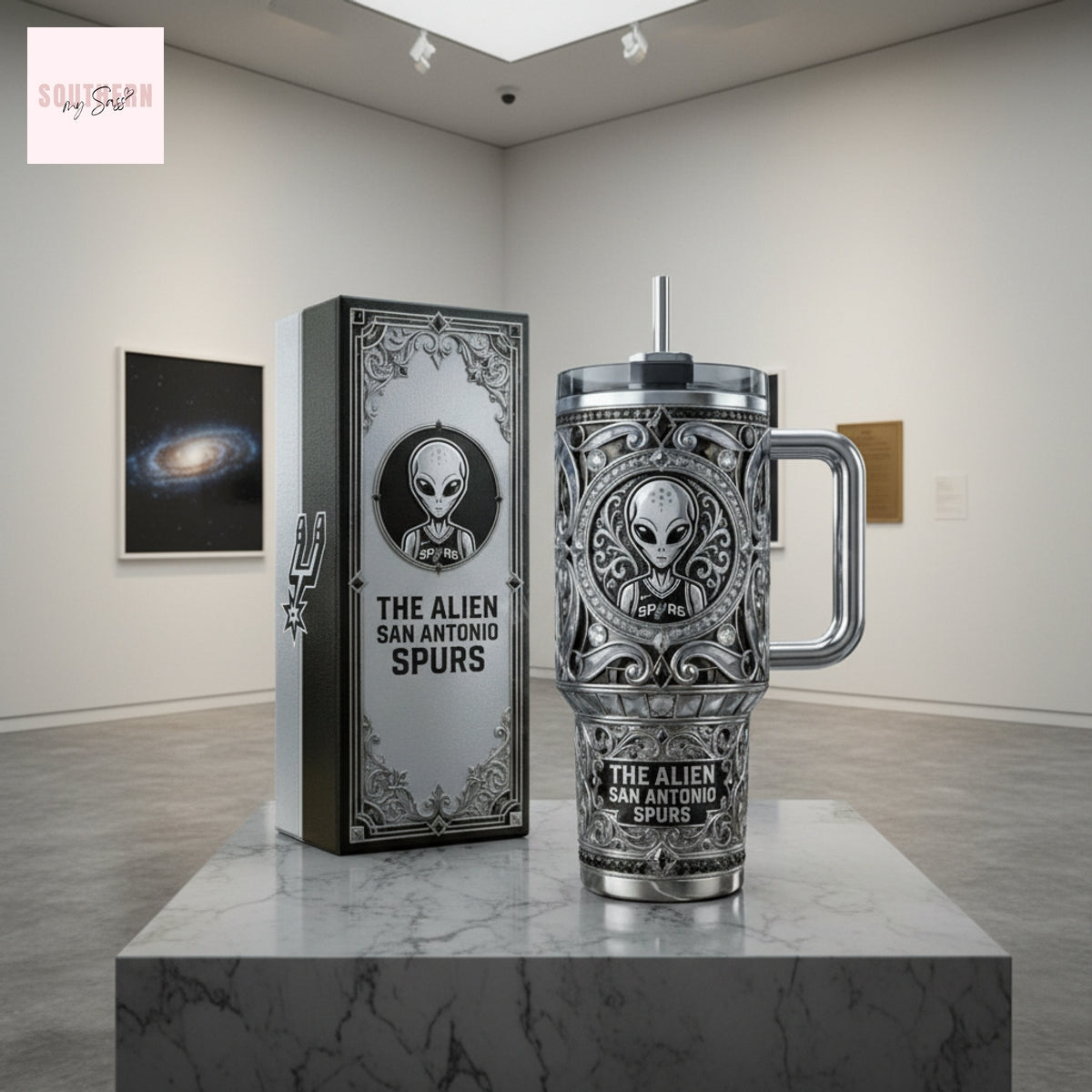 The Alien San Antonio Spurs Premium Ornate Tumbler