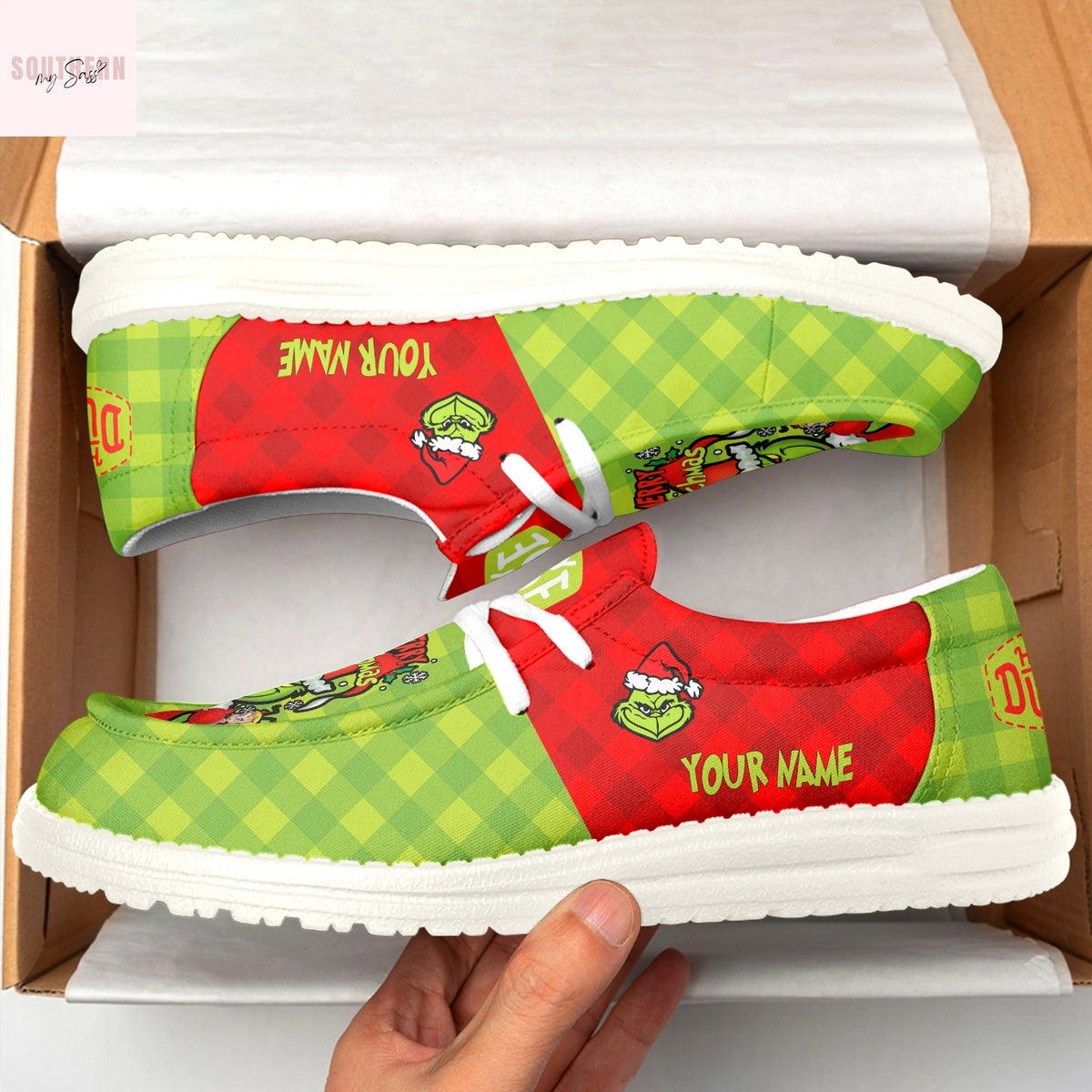 The Grinch Personalized Hey Dude Shoes