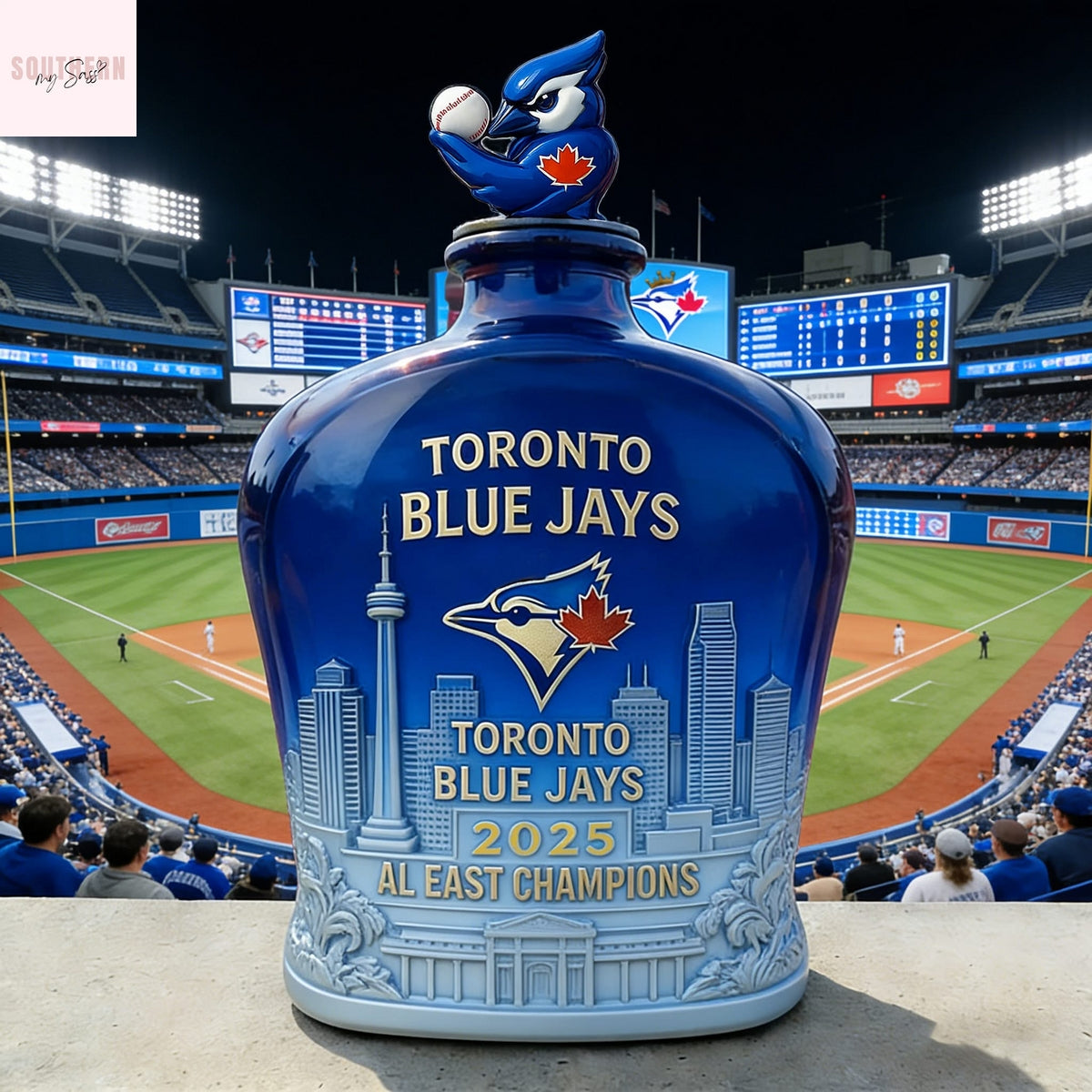 Toronto Blue Jays 2025 AL East Champions Whiskey Bottle