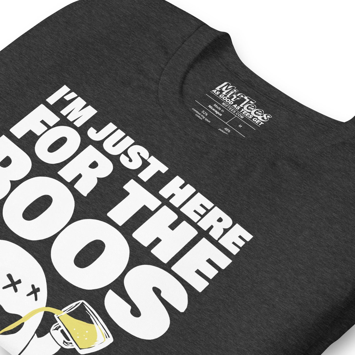 I'm Just Here for the Boos Funny Halloween Beer-Drinking Ghost T-Shirt