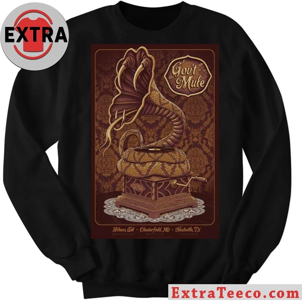Gov’t Mule Tour 2026 4 19 Athens, GA, 4 20 Chesterfield, MO, 4 22 Nashville, TN Poster Shirt
