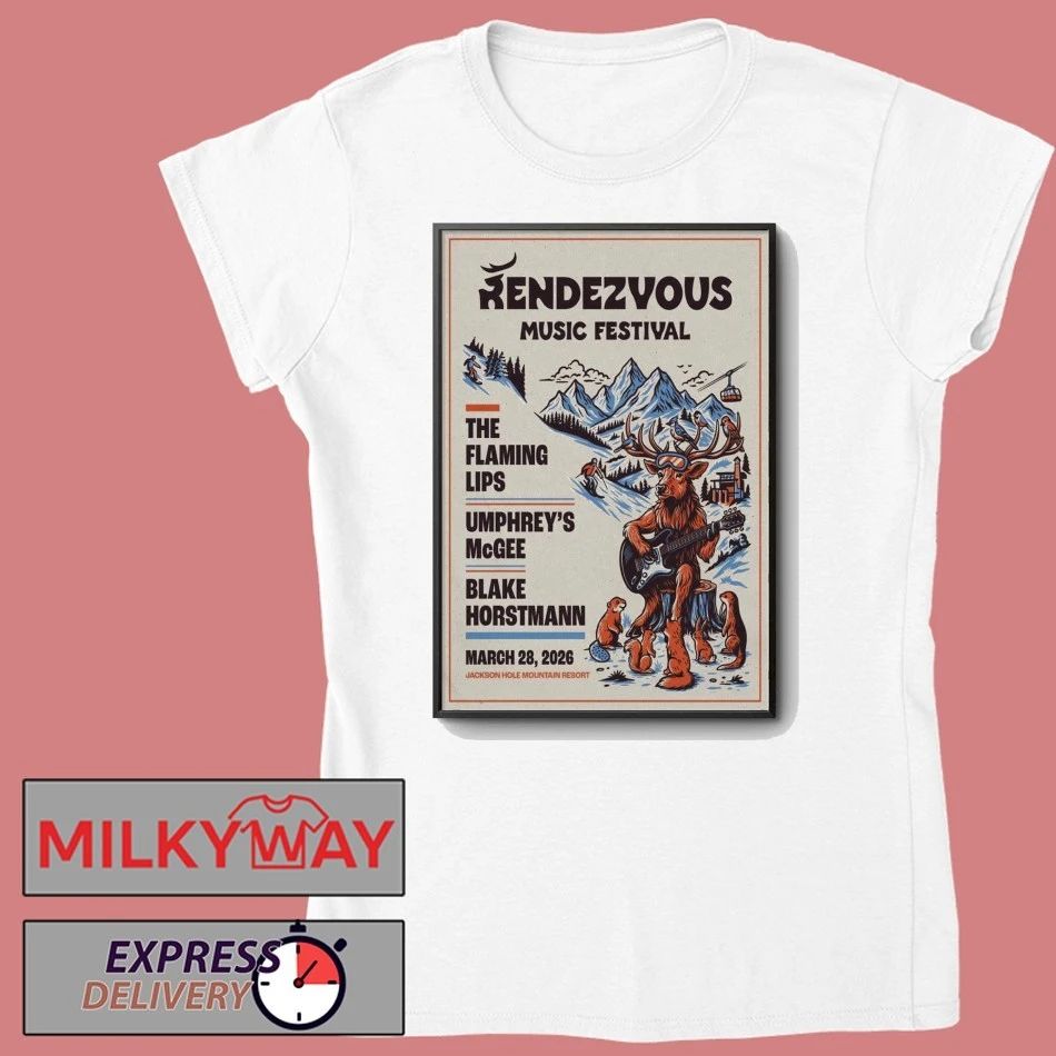 Rendezvous Music Festival March 28 2026 In Teton Village WY Poster shirt