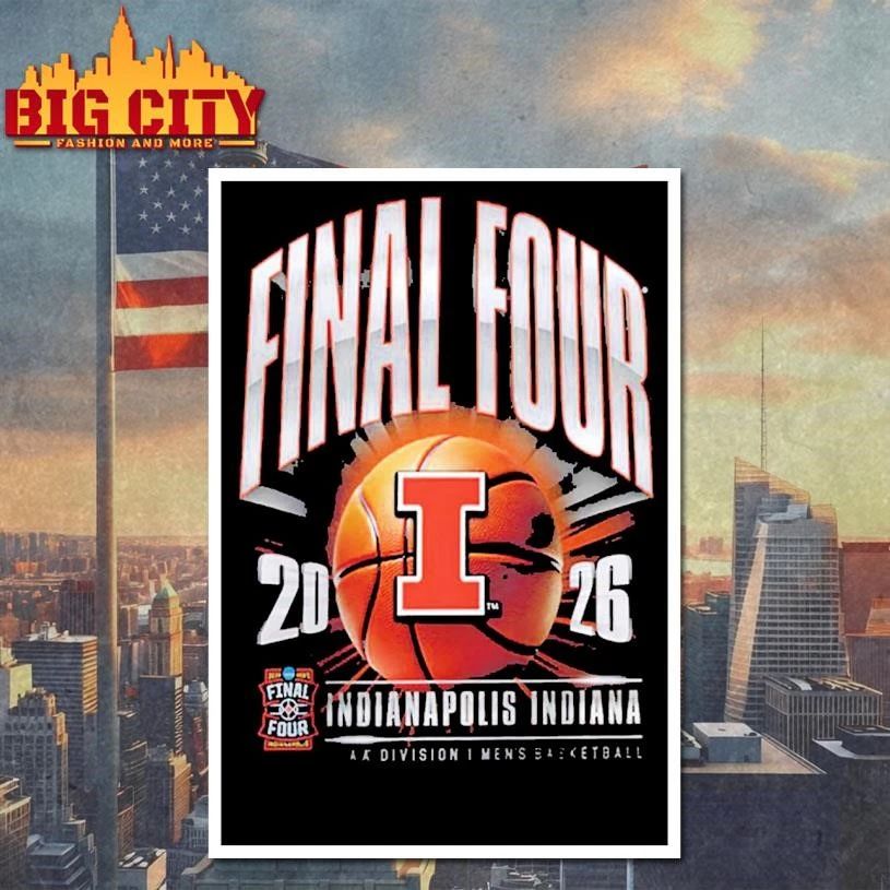 Illinois Fighting Illini Men’s Basketball 2026 NCAA D1 Tournament Final Four Indiana College Shirt’