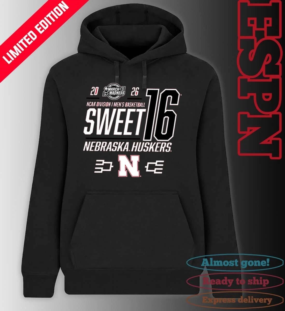Nebraska Cornhuskers Men’s Basketball Sweet 16 Bound Net 2026 Shirt
