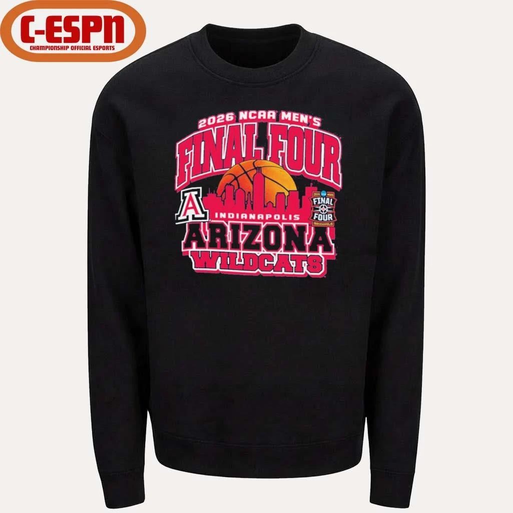 Arizona Wildcats 2026 NCAA Men’s Basketball Final Four Bound Retro Skyline Shirt