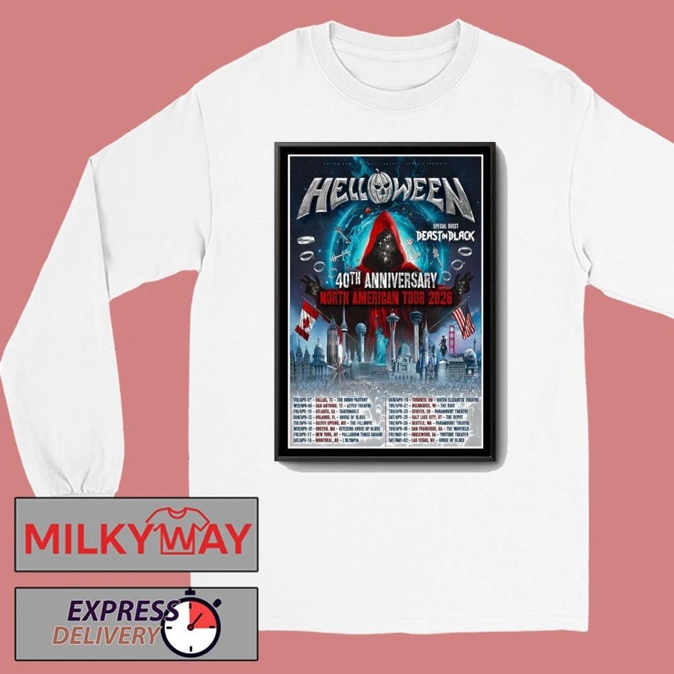 Helloween 40th Anniversary North American Tour 2026 Poster shirt
