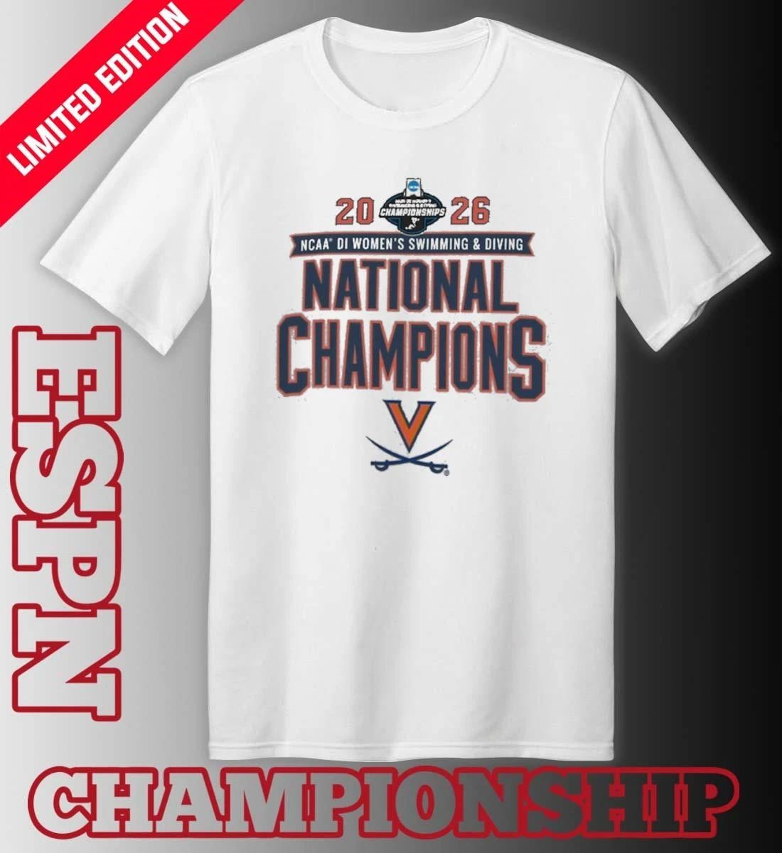 Virginia Cavaliers 2026 NCAA Women’s Swimming & Diving National Champions T-Shirt