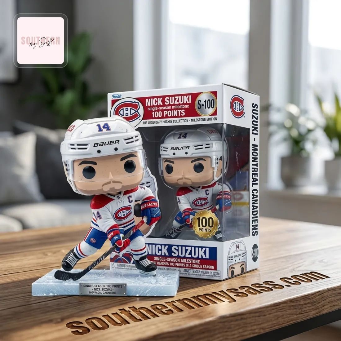 Nick Suzuki Montreal Canadiens 100 Points Single-Season Milestone Funko Pop Figure Doll