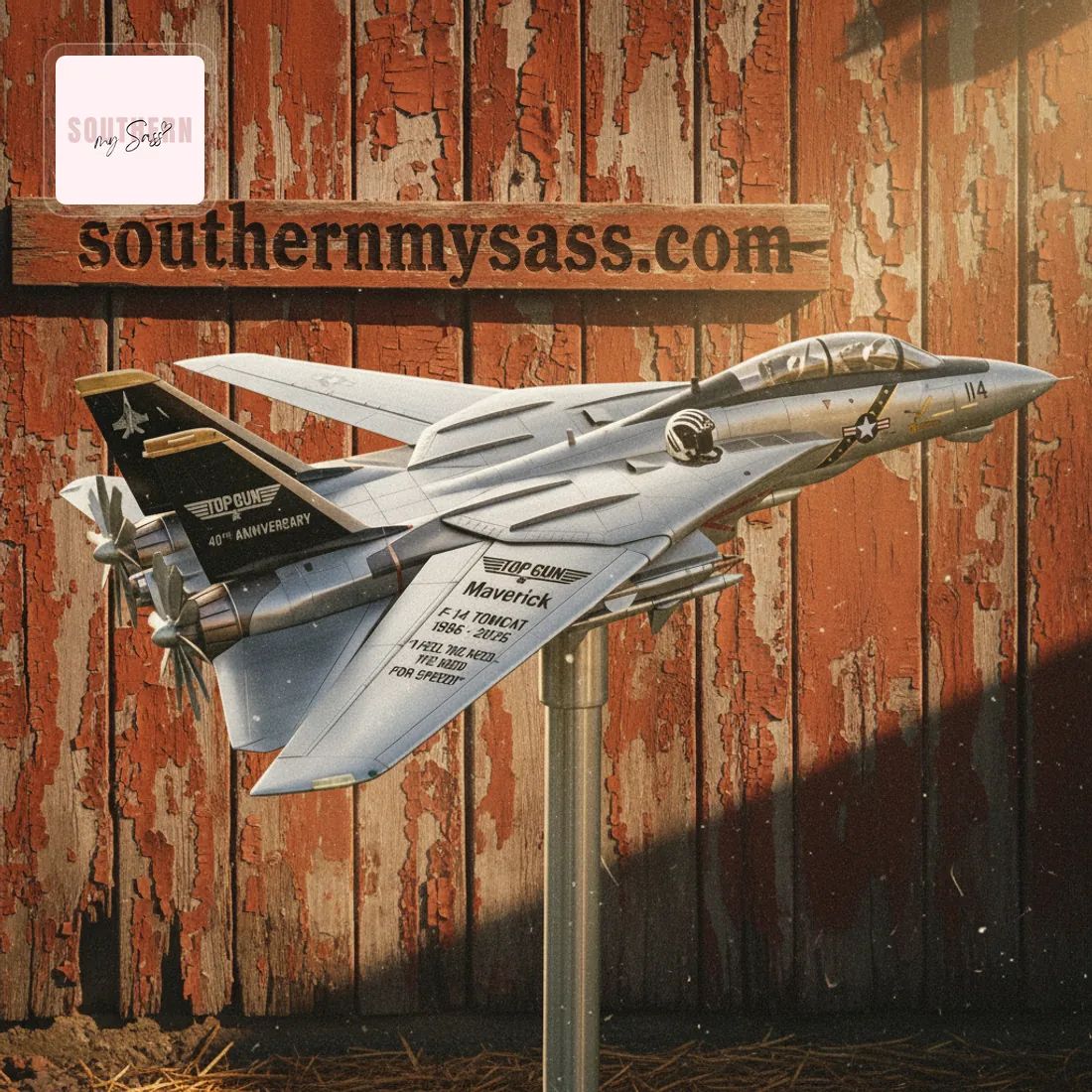 Gun F-14 Tomcat 40th Anniversary Commemorative Garden Wind Spinner