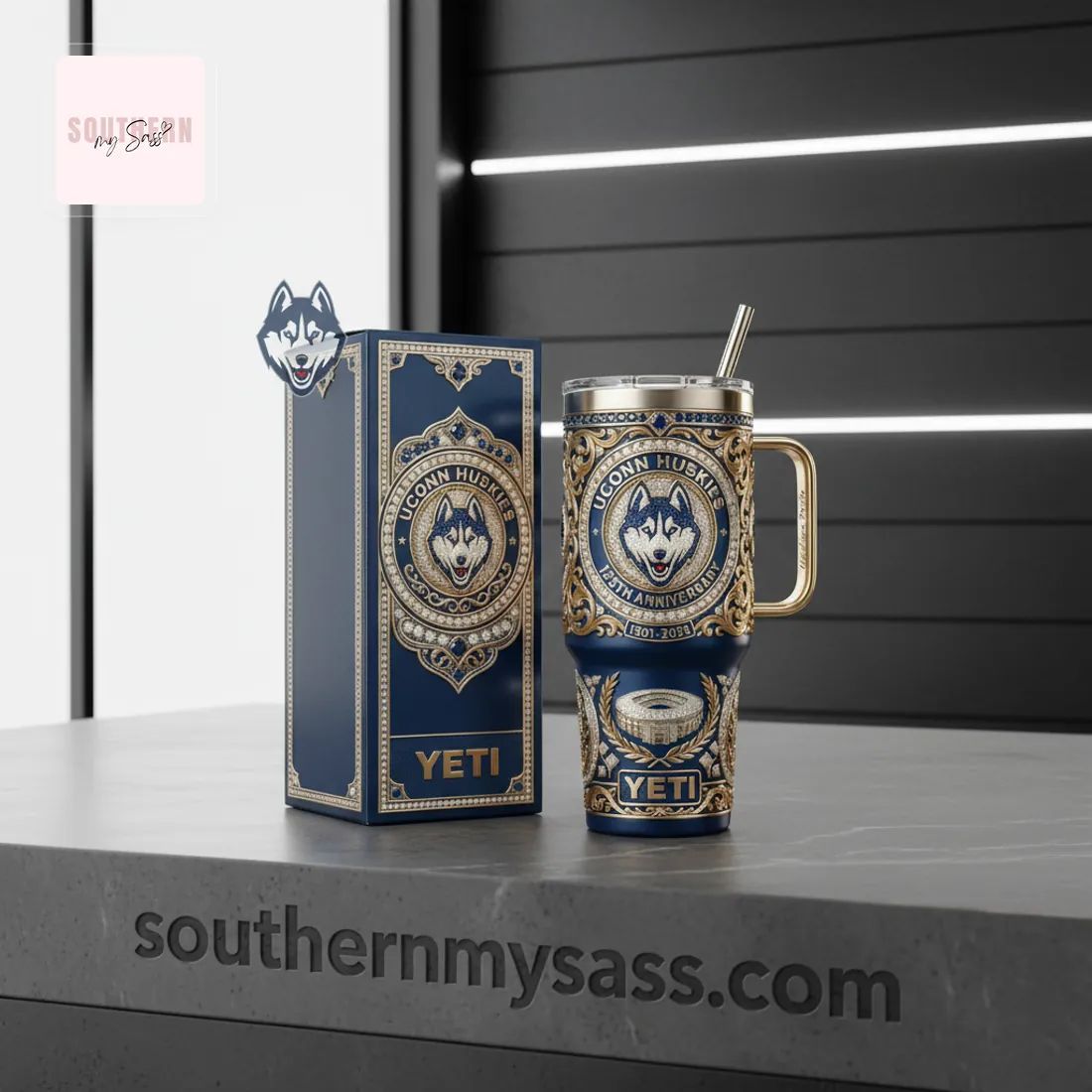 UCONN Huskies 125th Anniversary Luxury YETI Tumbler