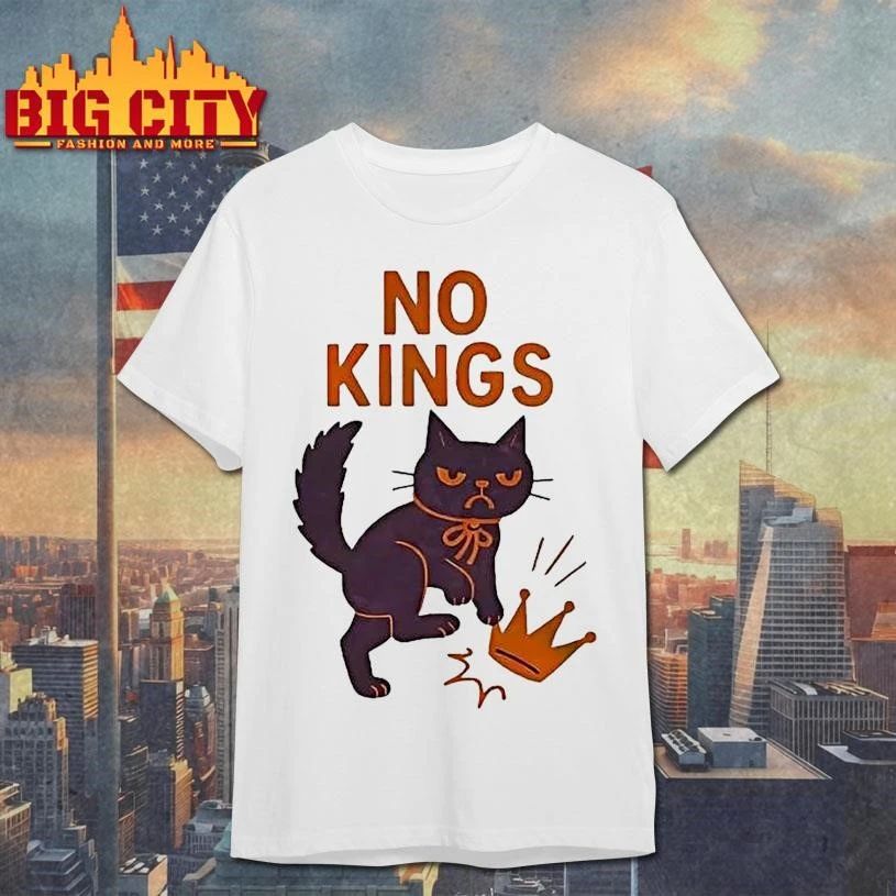 No Kings In America Black Cat Anti-Trump Shirt