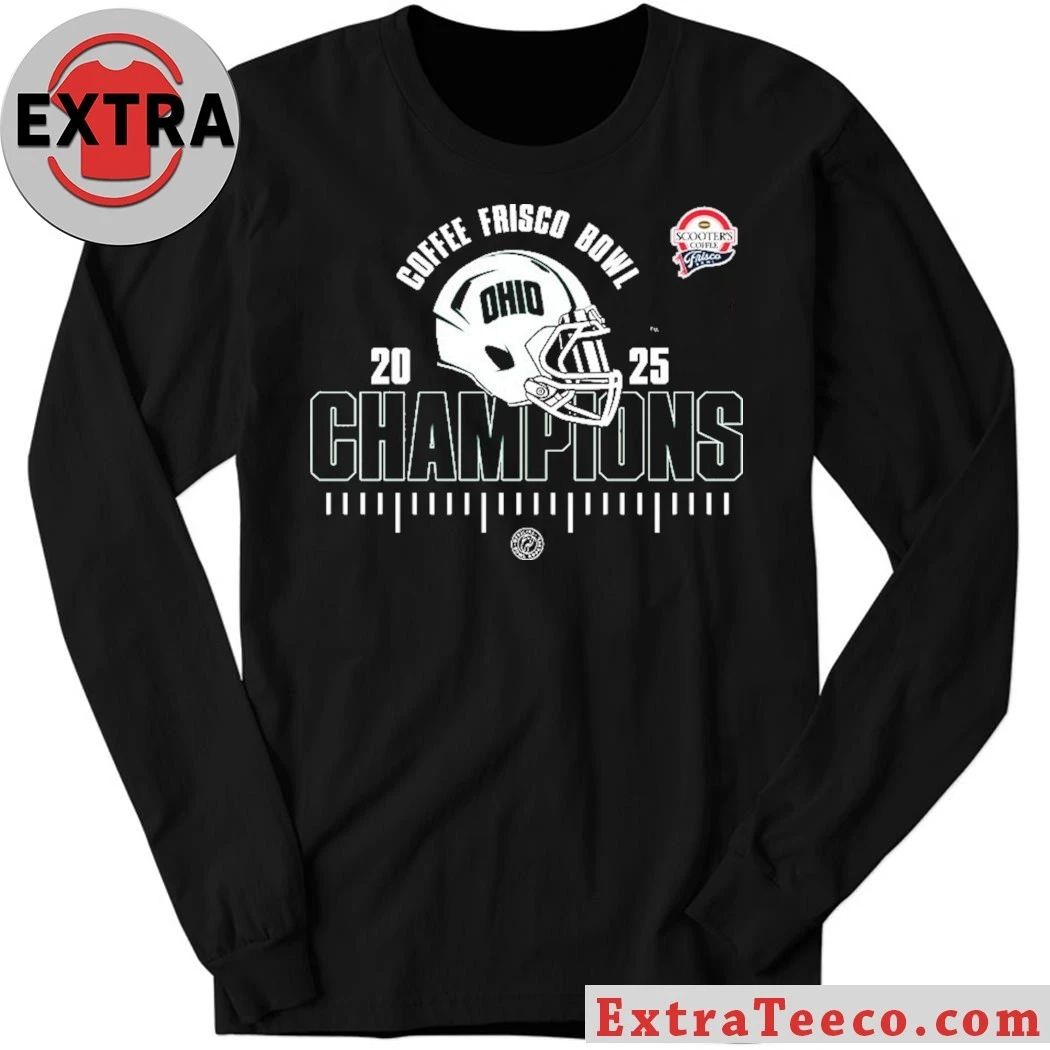 Ohio Bobcats Scooter’s Coffee Frisco Bowl Champions 2025 NCAA Football Logo Shirt