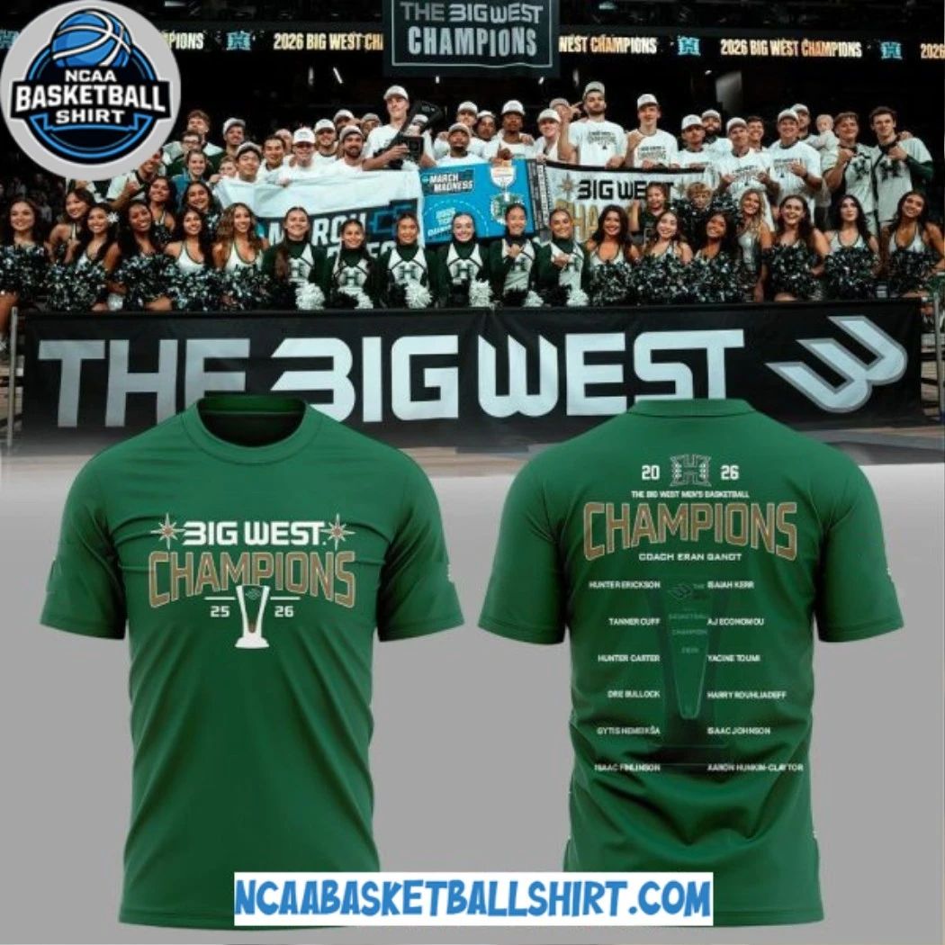Hawaii Basketball 2026 The Big West Credit Union 1 Men’s Basketball Champions T-Shirt
