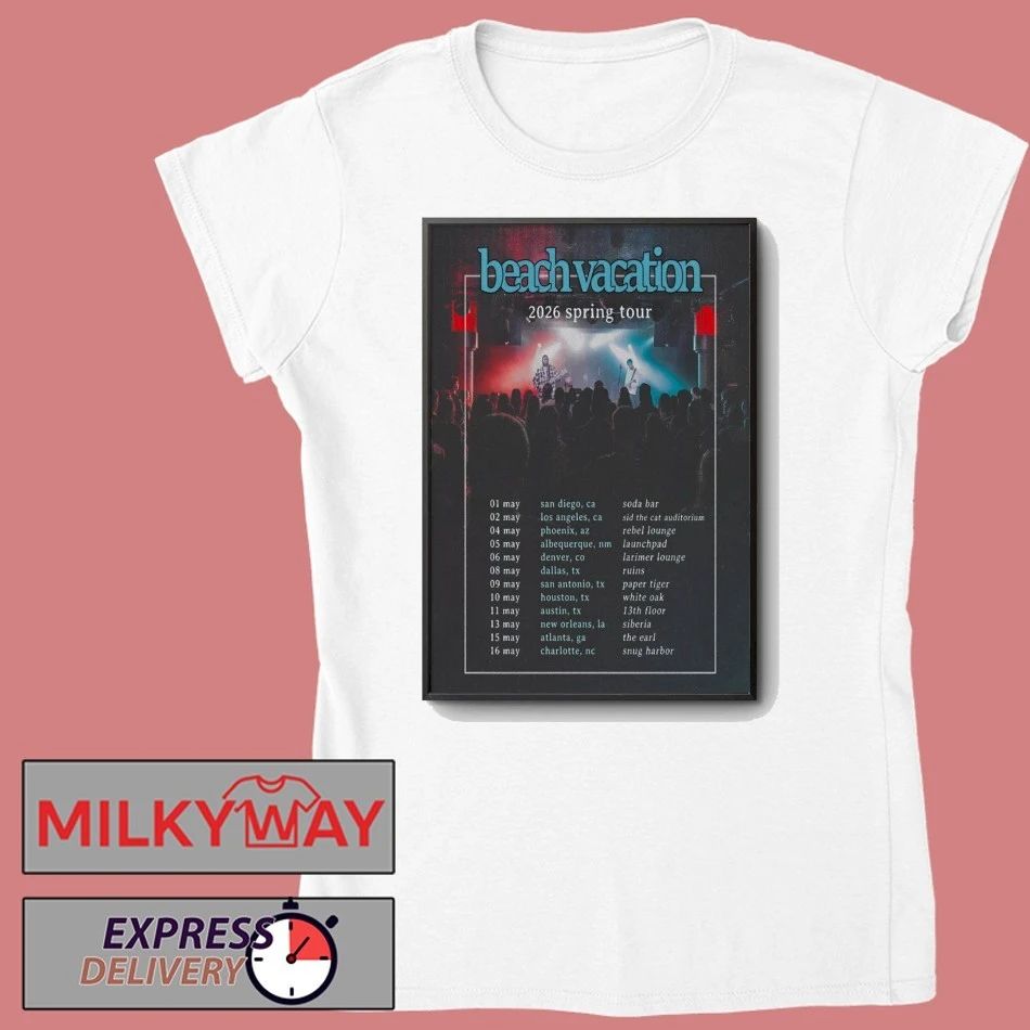 Beach Vacation 2026 Tour Spring Poster shirt