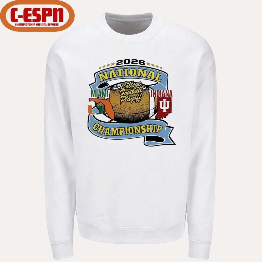 Indiana Vs Miami 2026 CFP National Championship Game January 19th T-Shirt