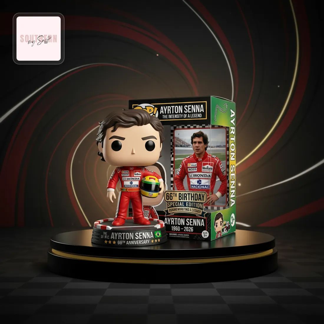Ayrton Senna 66th Anniversary Special Edition Pop Figure Doll
