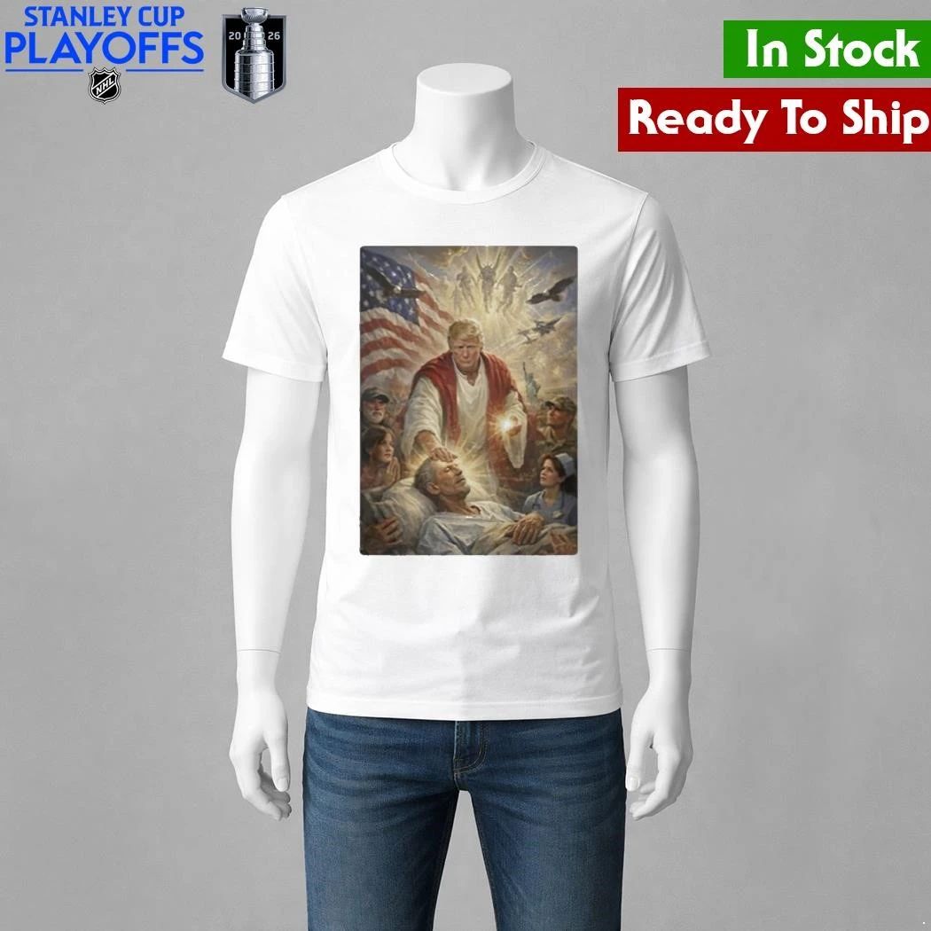Trump Jesus Patriotic Healing Scene 2026 Humor Shirt
