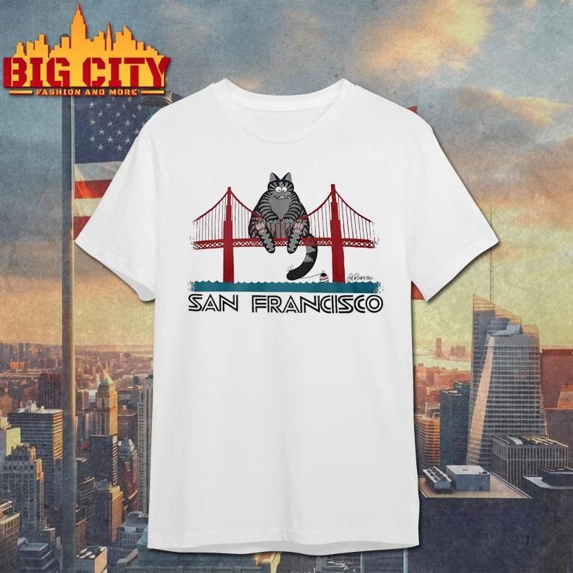 B Kliban Cat San Francisco Golden Gate Bridge Ryan Gosling Hey Girl Funny Shirt