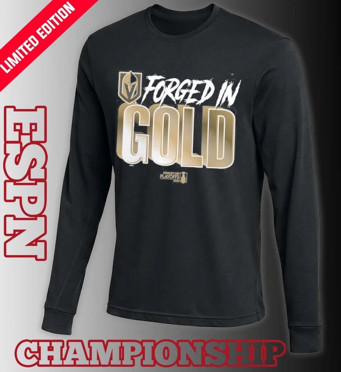 Vegas Golden Knights 2026 NHL Playoffs Forged In Gold Shirt