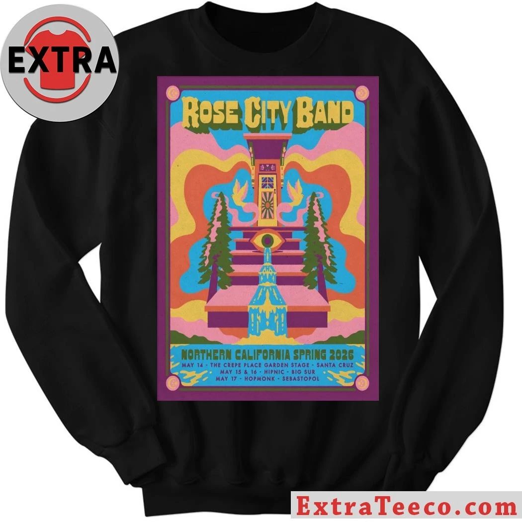 Rose City Band Northern California 2026 Spring Tour Poster Shirt
