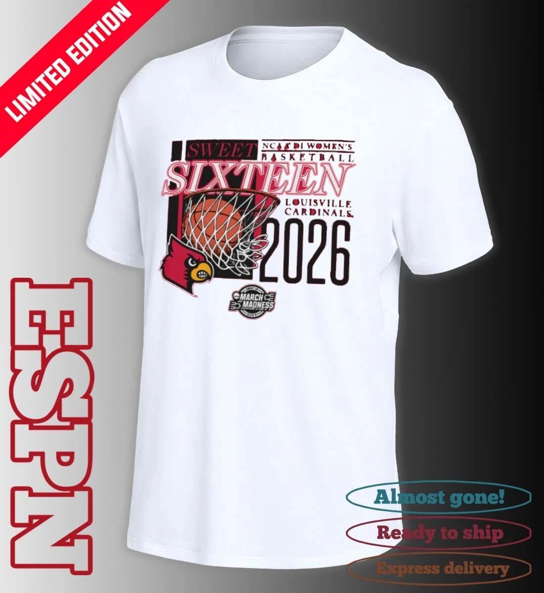 Louisville Cardinals 2026 NCAA DI Women’s Basketball Sweet Sixteen – Fort Worth Regional T-Shirt