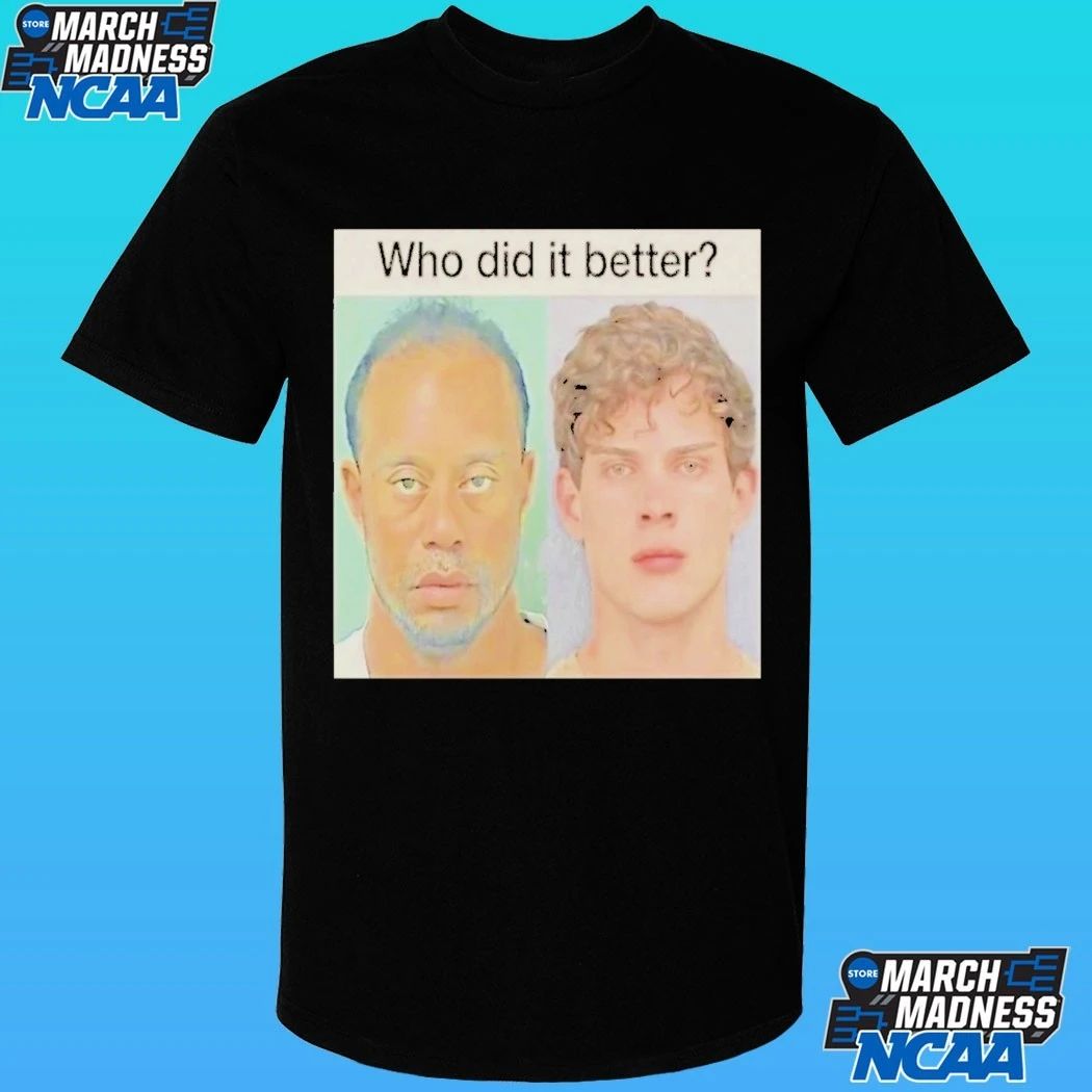Tiger Woods And Clavicular Mugshot Who Did It Better Photo Shirt