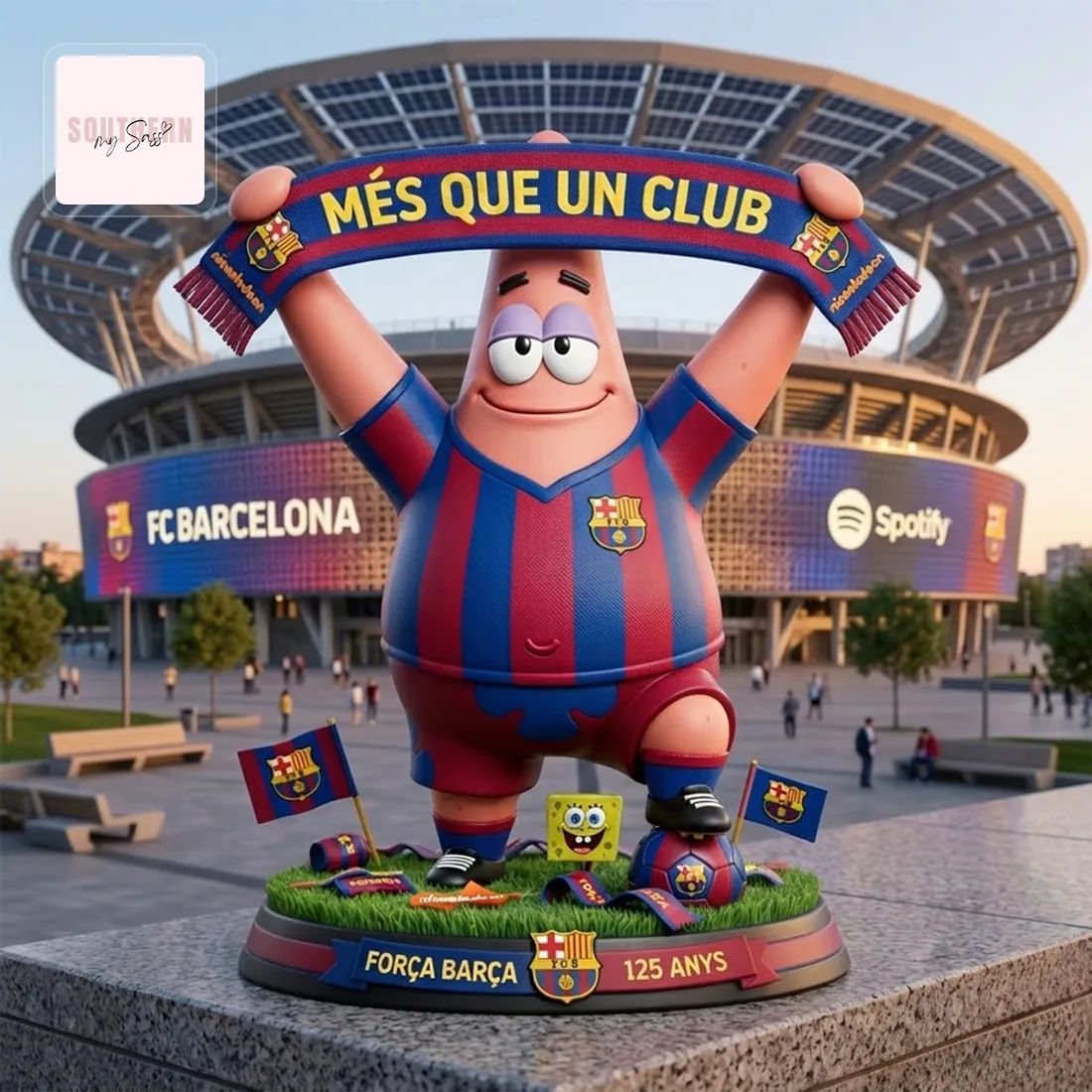 FC Barcelona Patrick Star 125th Anniversary Més Que Un Club Pop Figure Doll