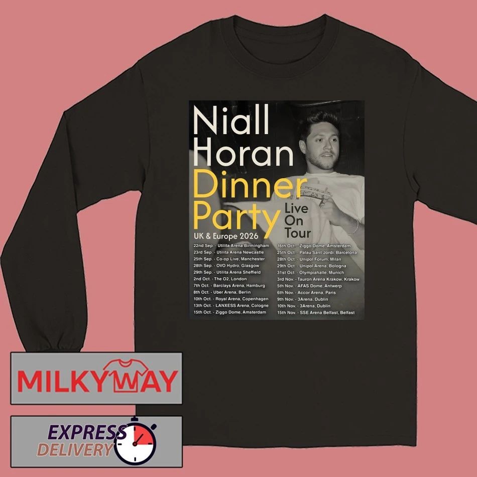Niall Horan Dinner Party Live On Euro UK Tour Dates 2026 shirt