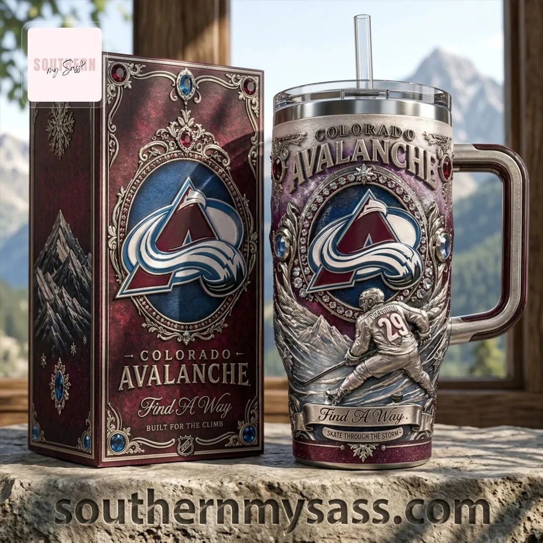 Colorado Avalanche 40oz Insulated Tumbler with Handle