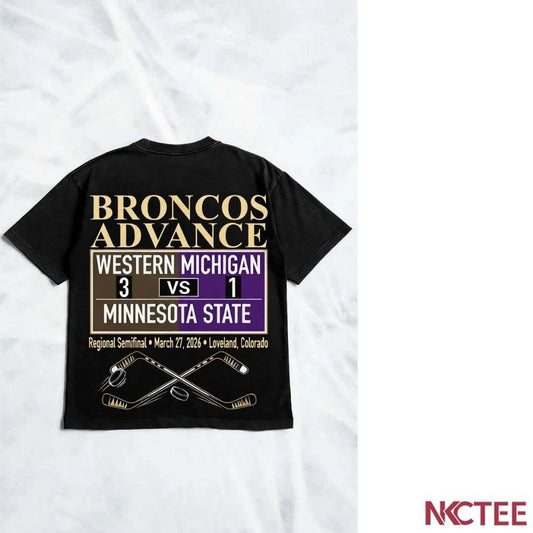 NKCtees Western Michigan Broncos Frozen 3 1 Minnesota State Mavericks Ice Hockey 2026 NCAA Tournament shirt