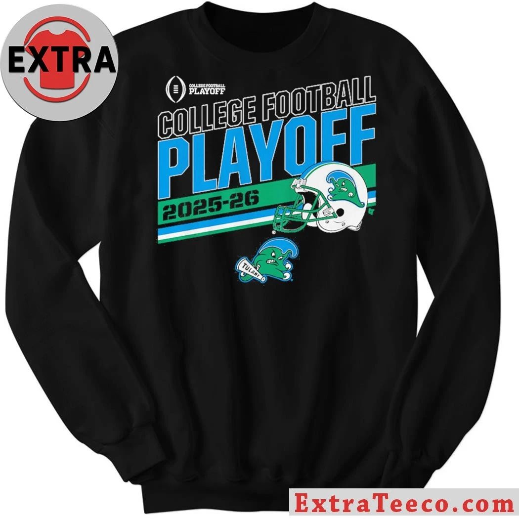 Tulane Football 2025 CFP Stripe Play-PPff Helmet Shirt