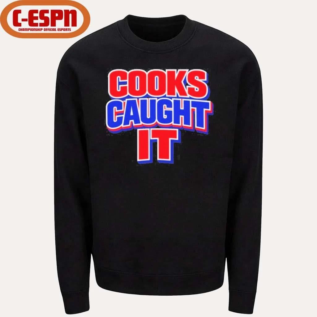 Buffalo Cooks Caught It Bold Red Blue T-Shirt