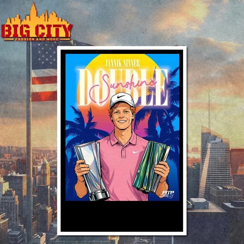 Jannik Sinner Double Sunshine Miami Open 2026 Champions Home Decor Poster Shirt