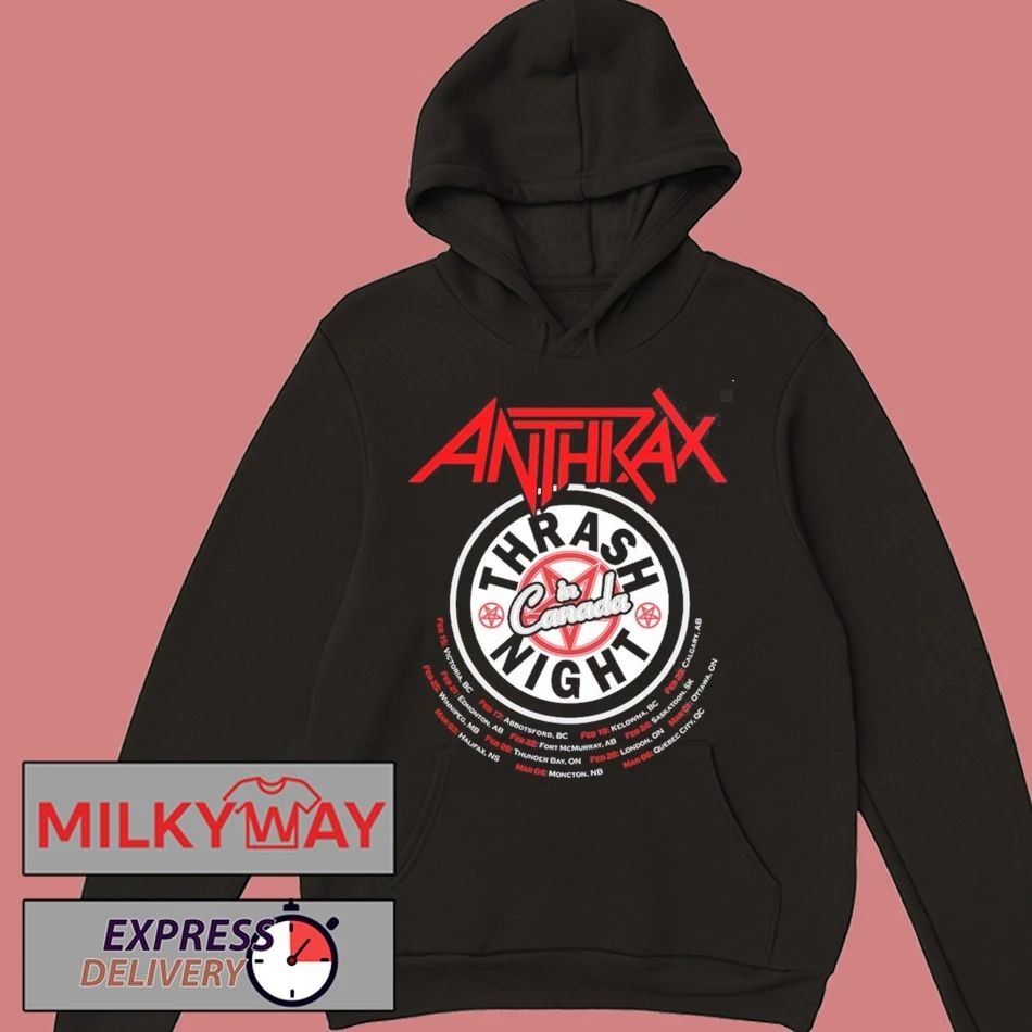 Anthrax Canada Tour 2026 Merch Thrash Night In Canada Two Sided T-Shirt
