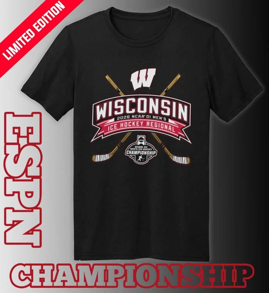 Wisconsin Badgers 2026 NCAA DI Men’s Ice Hockey Regionals T-Shirt