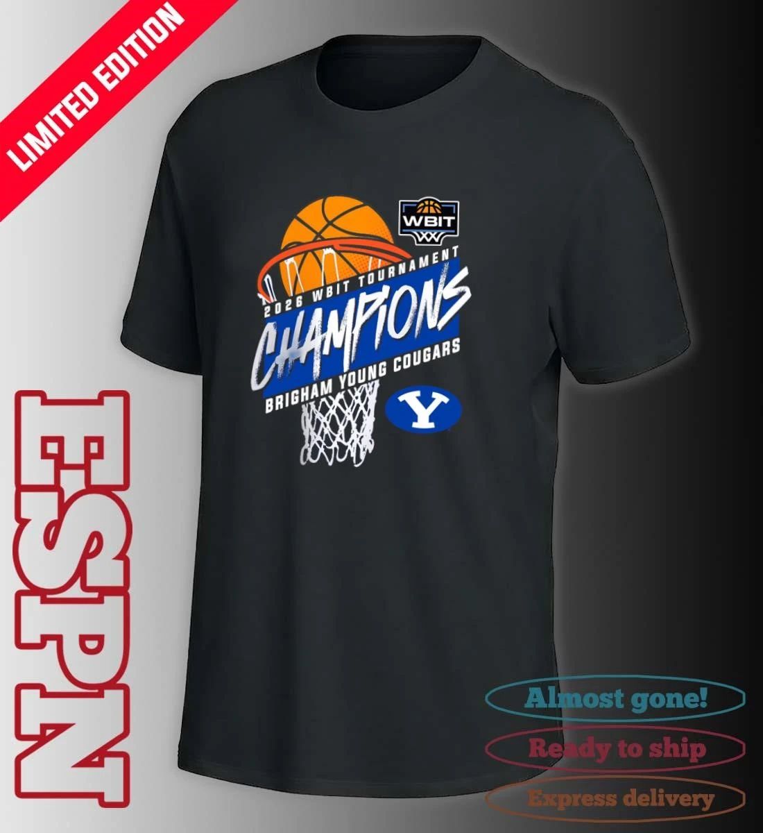 BYU Cougars 2026 WBIT Tournament Champions T-Shirt