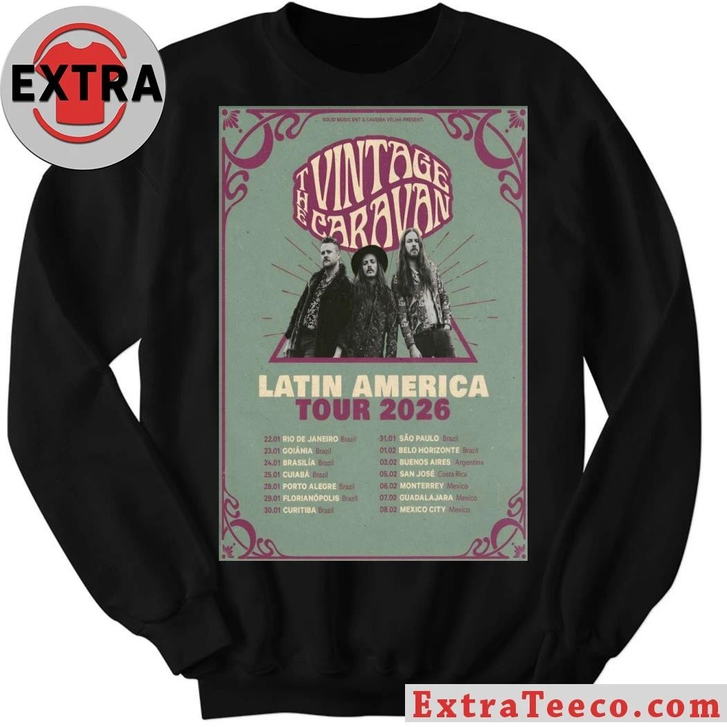 The Vintage Caravan Tour Latin America 2026 Poster T-Shirt