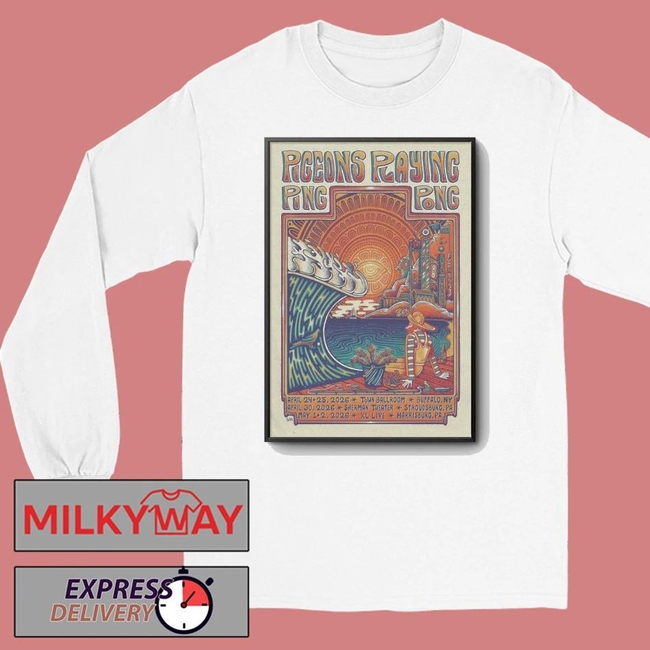 Poster Apr 24-25 2026 Pigeons Playing Ping Pong Buffalo, NY shirt