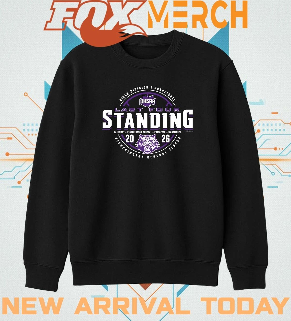 Pickerington Central Tigers 2026 OHSAA Girls Basketball D1 Last Four Standing t-shirt