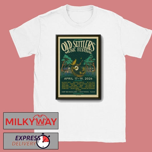 Apr 17-19 2026 Old Settler’s Music Festival Poster Camp Ben McCulloch shirt