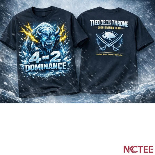 NKCtees Buffalo Sabres 4-2 Victory Shirt 2026 – Tied For Division Lead Ice Hockey Graphic Tee