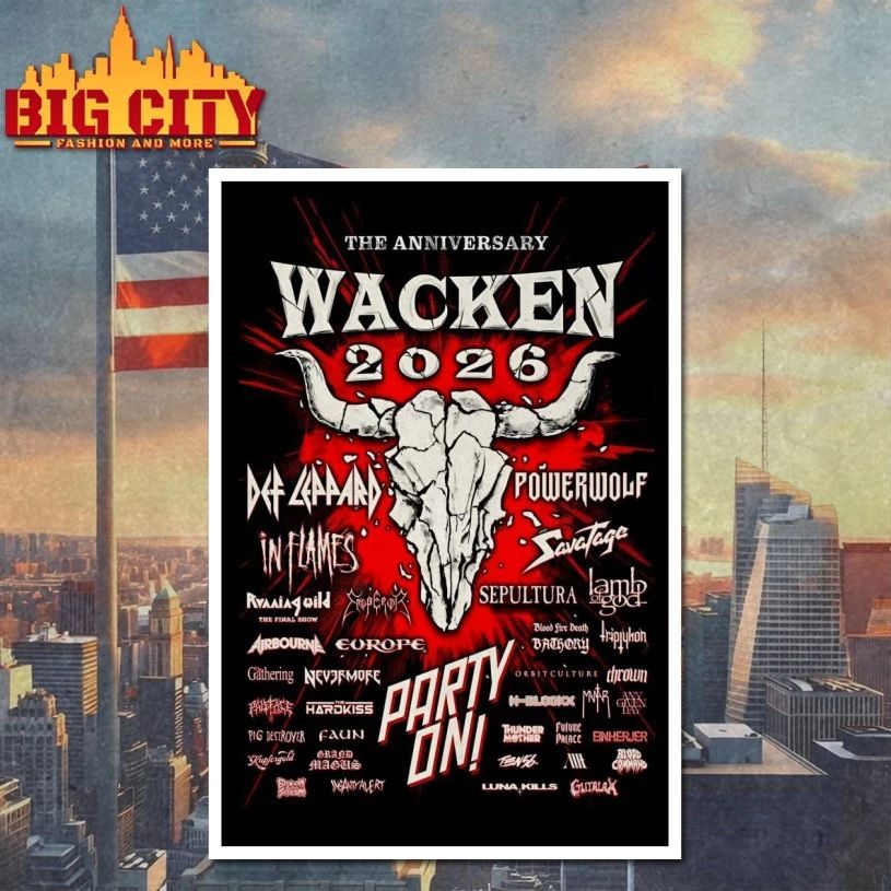 The anniversary Wacken 2026 Poster shirt