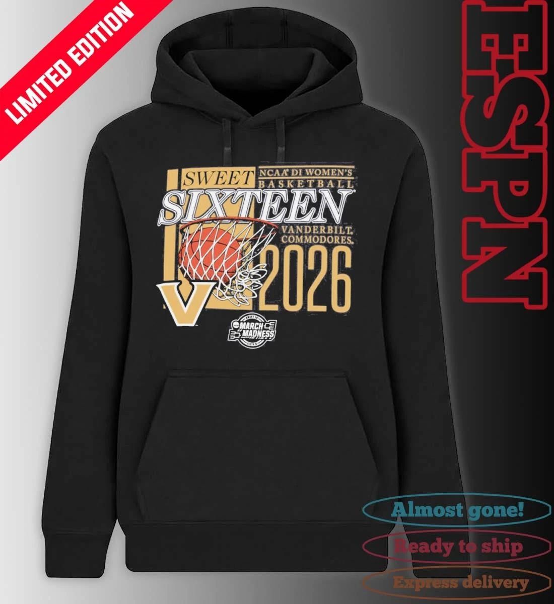 Vanderbilt Commodores 2026 NCAA DI Women’s Basketball Sweet Sixteen – Fort Worth Regional T-Shirt