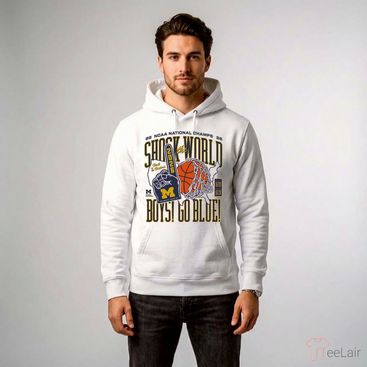 Michigan Basketball Shock The World, Boys! Two-Time National Champs Tee Shirt