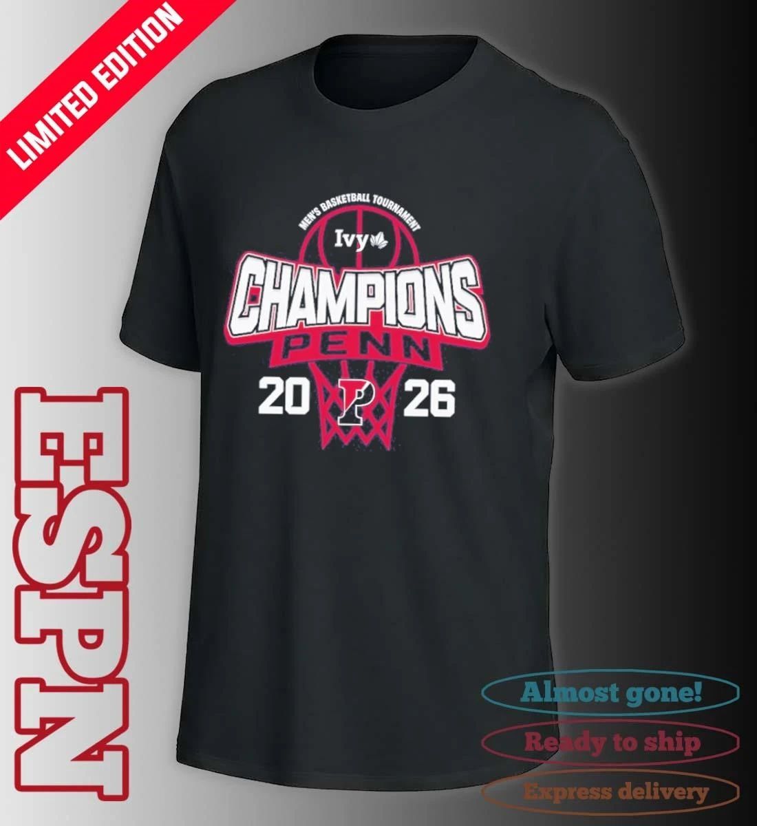 Pennsylvania Quakers Men’s Basketball Ivy League Tournament Champions T-Shirt
