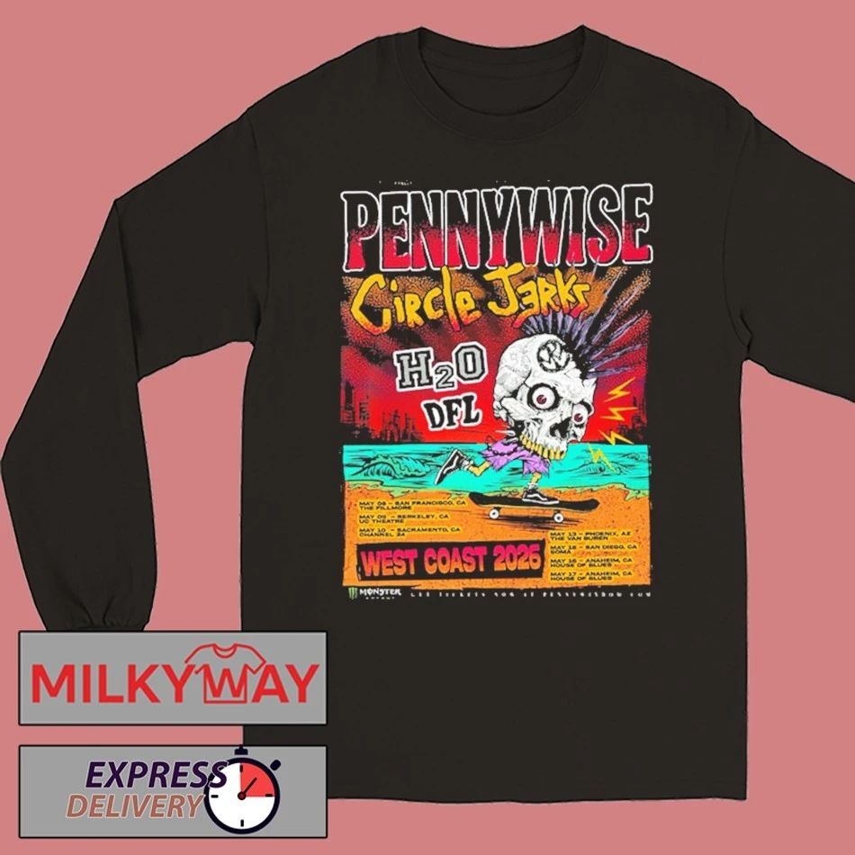 Pennywise x Circle Jerks West Coast 2026 Venue Schedule Tour Dates shirt