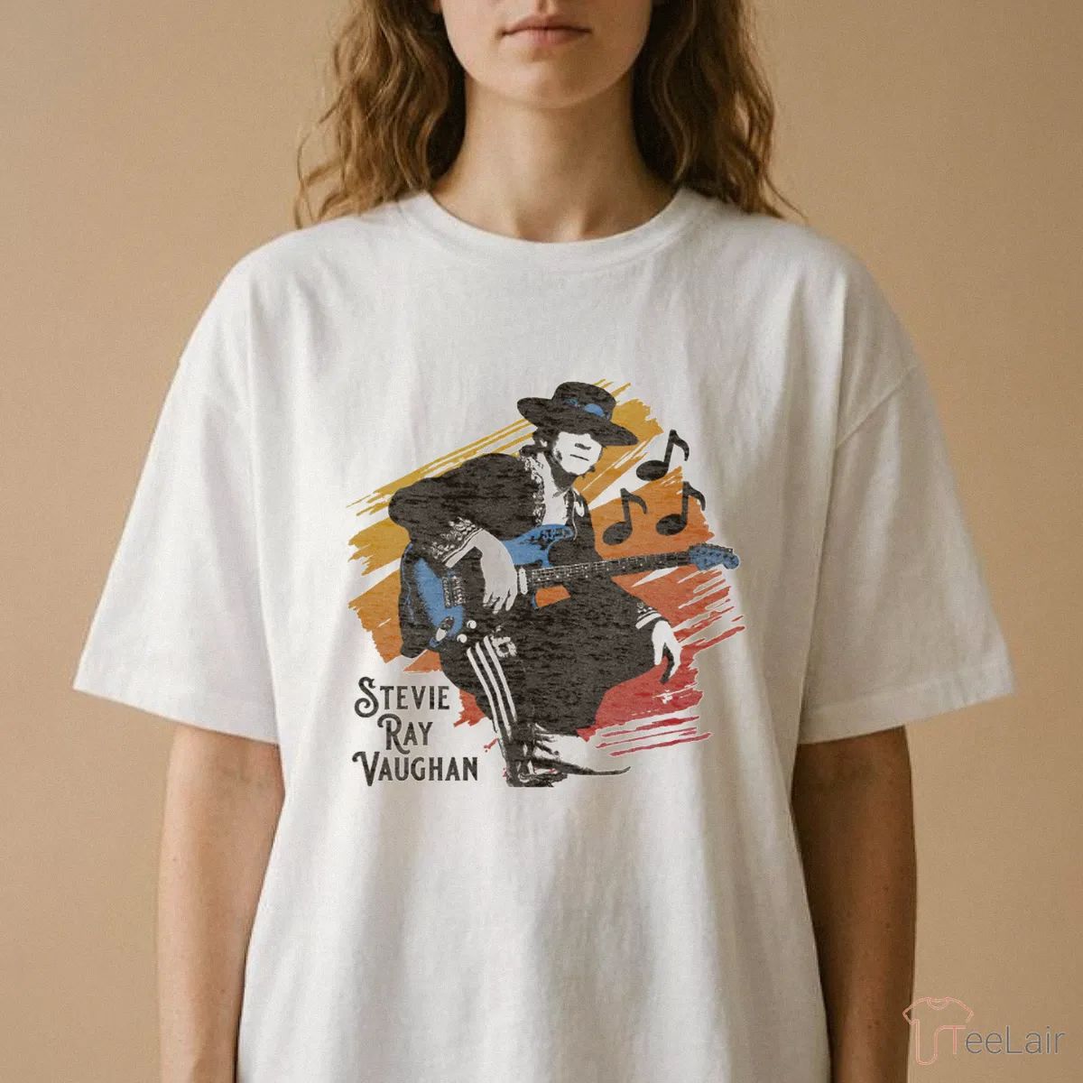 Retro Pose With Guitar Stevie Ray Vaughan T-Shirt