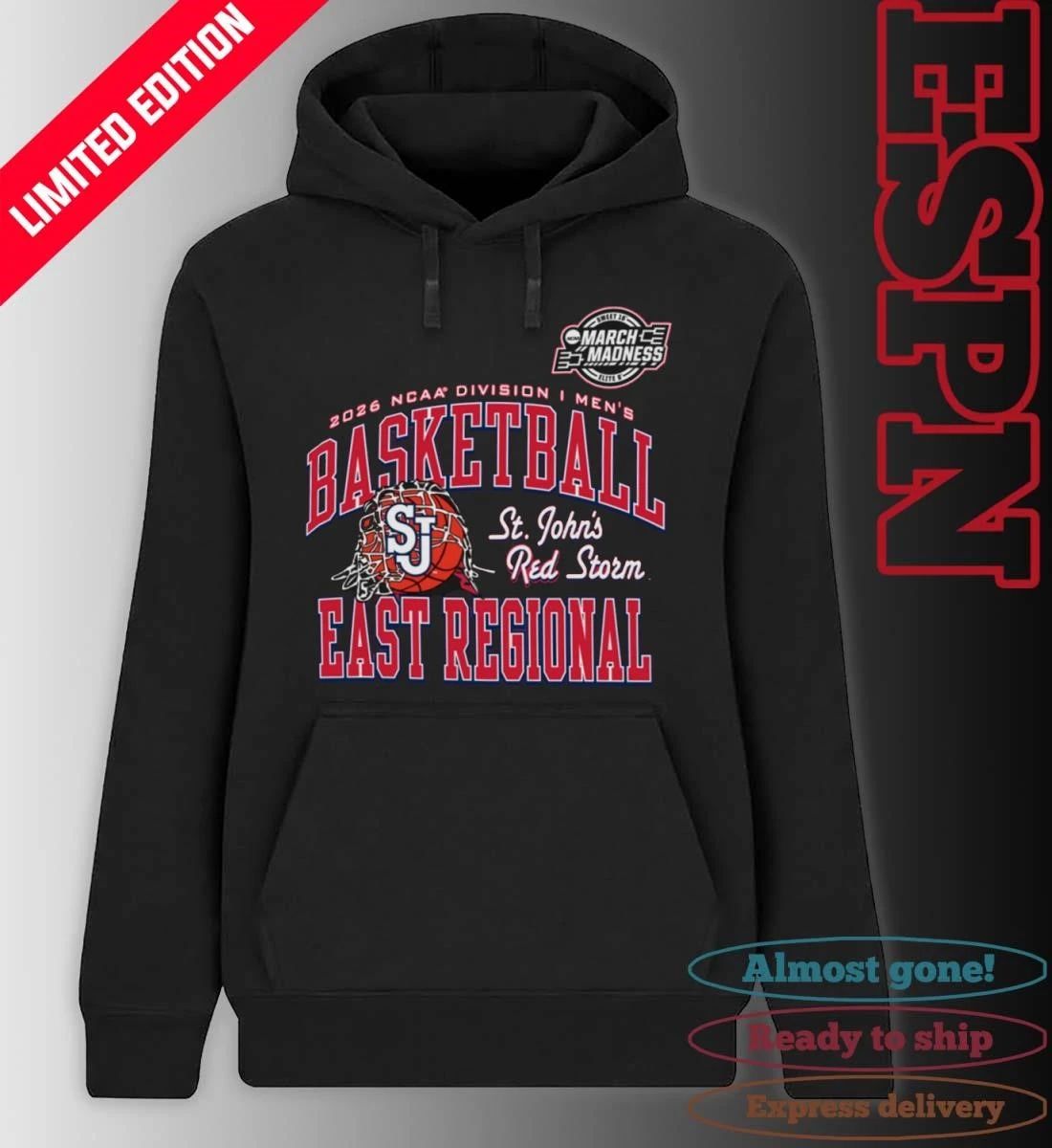 St John’s Red Storm 2026 NCAA DI Men’s Basketball Sweet 16 – East Regional T-Shirt