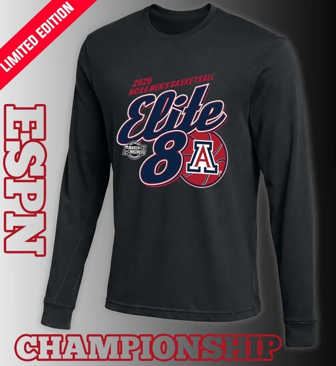 NCAA Men’s Basketball Elite 8 Arizona Wildcats 2026 T-Shirt