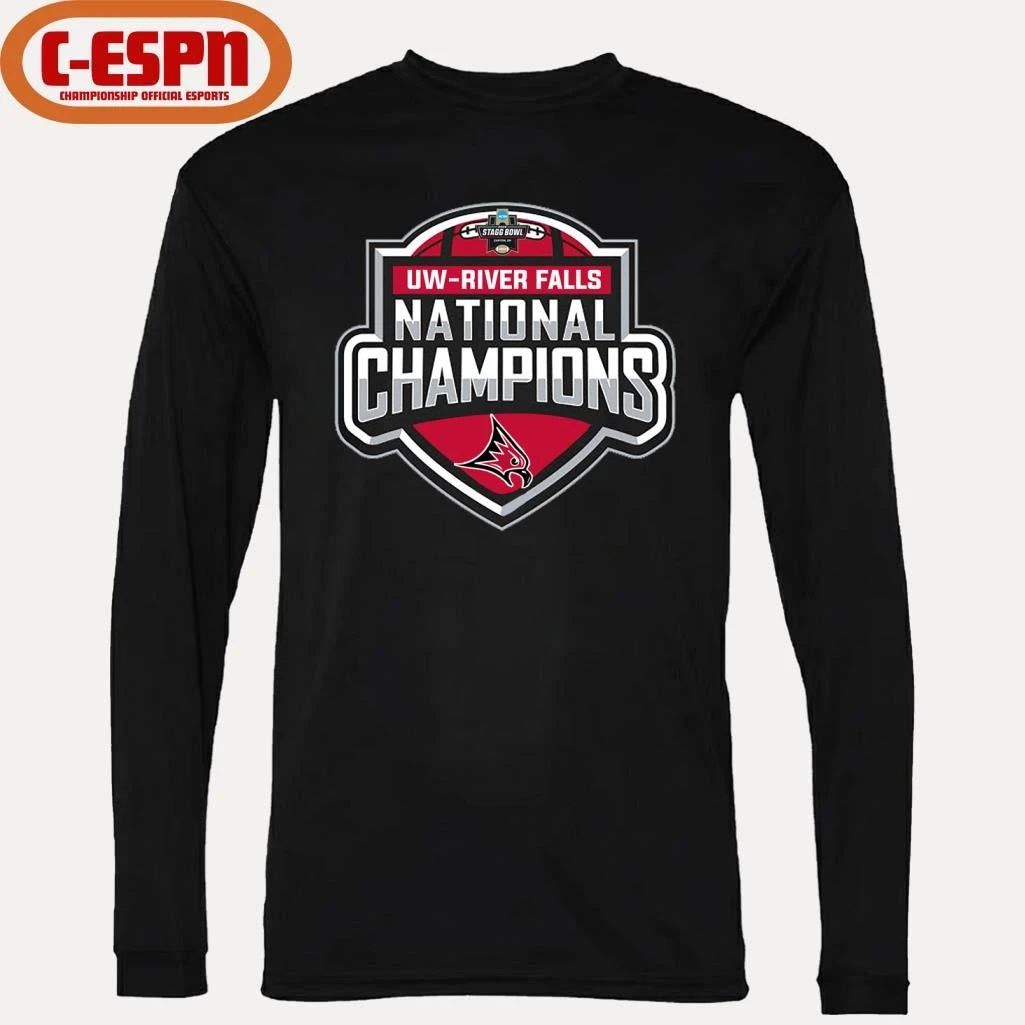 UW-River Falls Falcons 2025-26 DIII Football National Champions Logo T-Shirt